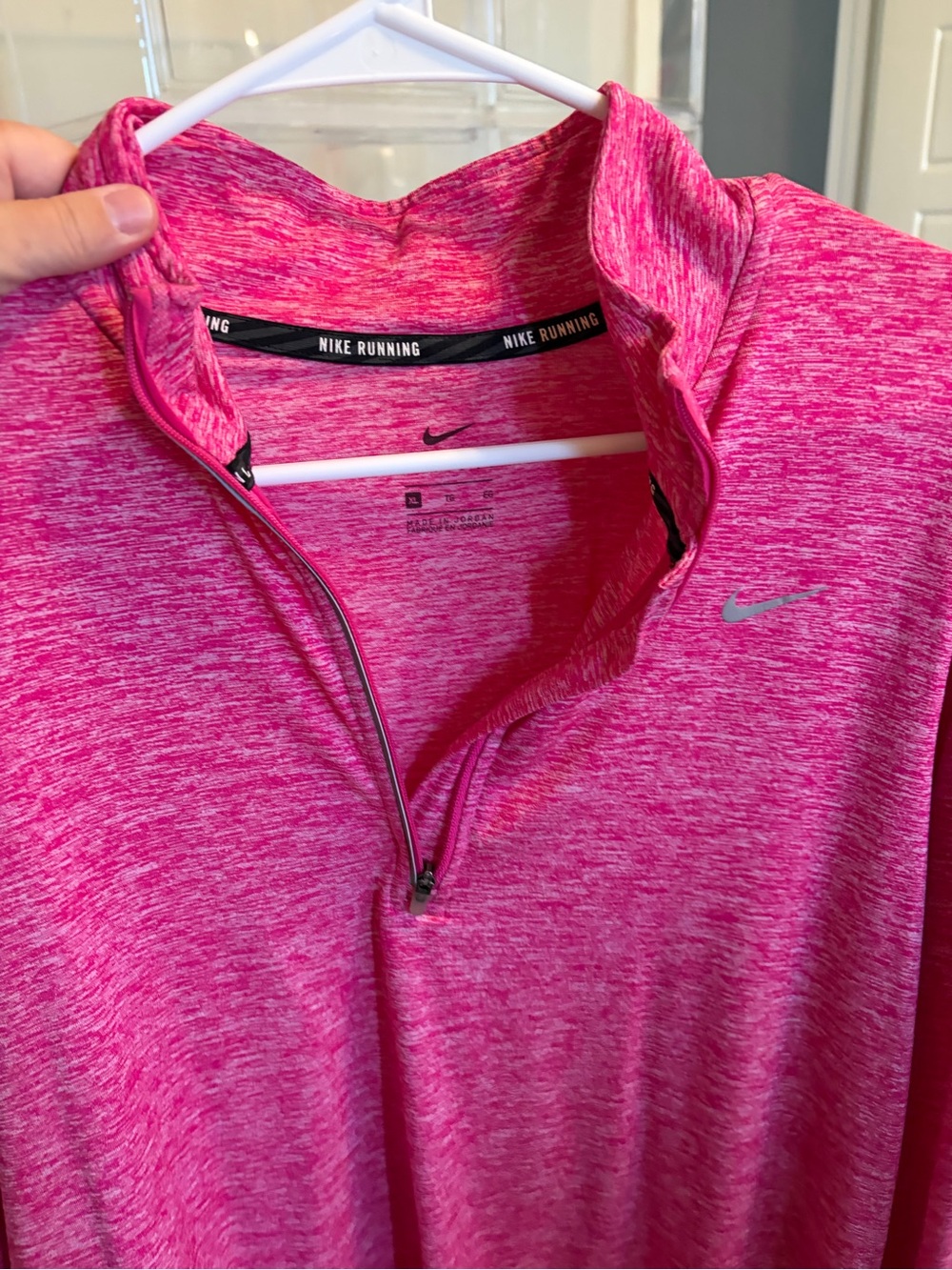 Nike Pink Heather Dri-FIT Quarter-Zip Running Top